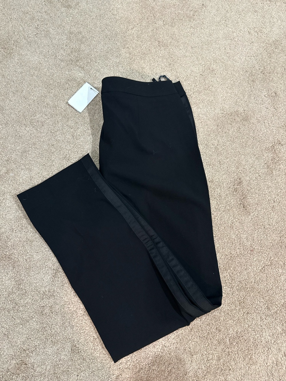Calvin Klein Black Dress Pants with Satin Side Stripe NWT